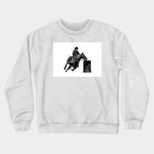 Barrel Racer Boy Black and White Rodeo Gift Crewneck Sweatshirt